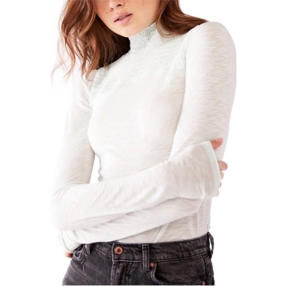 Free People Caroline Smocked Turtleneck | Size Small | NWT - Picture 1 of 5